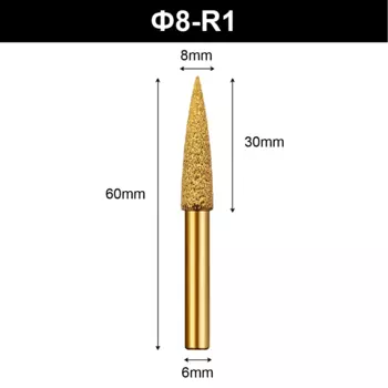 6 мм хвостовик, вакуумная пайка, алмазная головка, шлифовальный роторный напильник для камня, серого чугуна, воздухотиля, железа, стали
