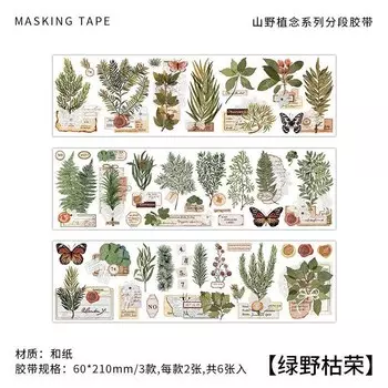 6 Pcs Natural Wild Plants Vintage Sticker Pack Aesthetic Sticker For Scrapbooking Journaling Supplies Planners Kid DIY Art Craft