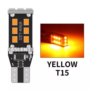 6 шт. 1400LM T15 Светодиодная лампа W16W Светодиодная лампа Canbus без ошибок 2835 15SMD 912 921 Автомобильная лампа резервного хода Автомобильная лампа 6000K Желтый