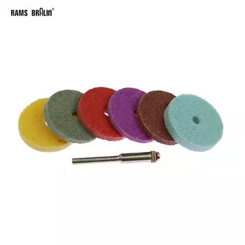 6 шт. + 3 мм оправка, японское нейлоновое волокно, абразивная точка, T-образная Нетканая Полировочная нарезка, инструменты для шлифовки