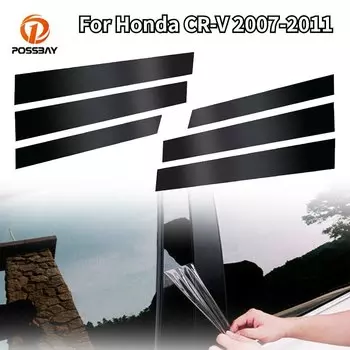6 шт. автомобильные стойки, накладки на окно, наклейки, комплект наклеек для Honda CR-V CRV хонда срв 2007 2008 2009 2010 2011, аксессуары