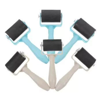 6 шт. детский инструмент для обучения растиранию, роликовые чернила для печати, пластиковые ролики, штамповка, резиновый клей, палочки, инструменты