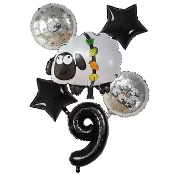 6 шт. фольгированные шары Disney белые головы овцы