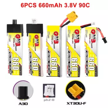 6 шт. GNB 1S 3,8 в HV 660 мАч 90C A30 разъем RC LiPo батарея 75/85 мм FPV Дрон Emax Tinyhawk S NanoHawk EZ Pilot Mobula8