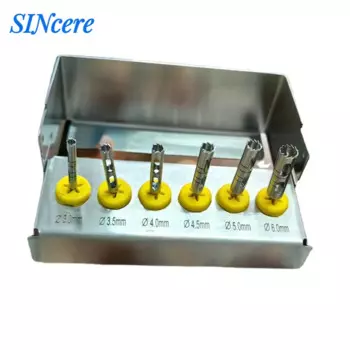 6 шт./компл., набор сверл для зубных имплантатов с длинным трепанном, хирургические инструменты 3/3,5/4/4,5/5/6 мм для низкоскоростного наконечника