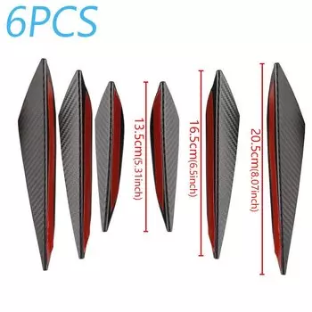 6 шт./компл., универсальный передний бампер, диффузор для губ, сплиттер, плавники, спойлер для тела, канады, Valence Fiber Splitter, защита крыла