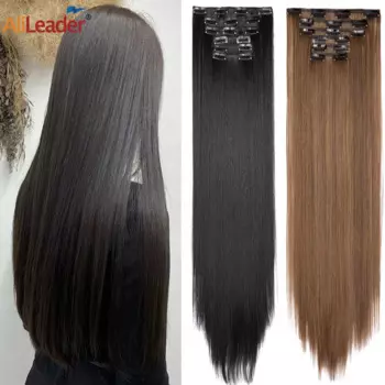 6 шт./комплект, женские прямые синтетические волосы для наращивания, 75 см