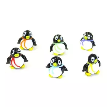 6 шт. Миниатюрные стеклянные фигурки пингвинов JSSMTLP