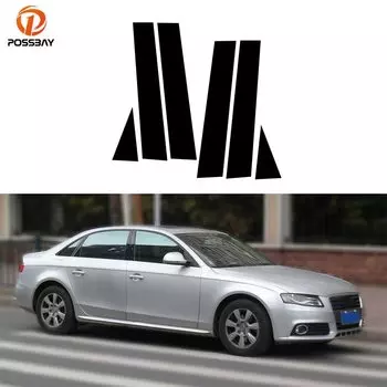 6 шт., наклейки на стойку автомобильной рамы для Audi A4 B8/8K 4-door Saloon/Sedan 2008-2015 2016 B C