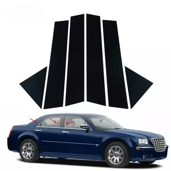 6 шт., наклейки на столбы автомобильных окон Chrysler 300/300C/Dodge Magnum 2005 2006 2007 2008 2009 2010