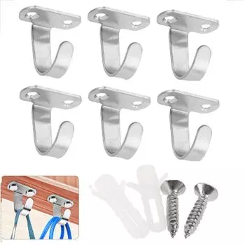 6 шт., настенные крючки из нержавеющей стали