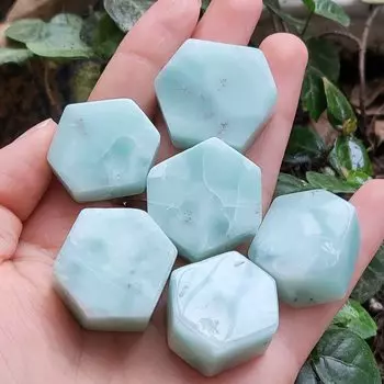 6 шт. натуральный ларимар шестигранный аквариумный декор