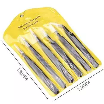 6 шт., пинцеты из нержавеющей стали с ручной полировкой