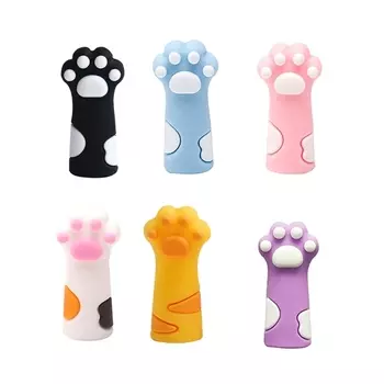 6 шт., силиконовые колпачки для карандашей Hibah с кошачьими когтями