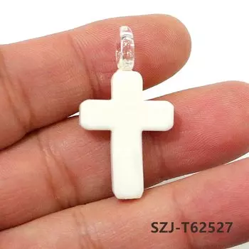 6 шт. стеклянные разноцветные подвески кресты JSSMTLP