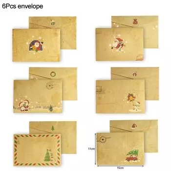 6 шт. винтажная рождественская бумага для писем WEIGAO