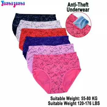 6 шт. женские трусы с карманом на молнии, противоугонные хлопковые дышащие удобные эластичные антибактериальные трусики с цветочным принтом для мамы, нижнее белье