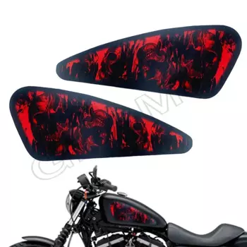 6 стилей, наклейка с черепом, водонепроницаемые защитные накладки, наклейка на топливный бак мотоцикла, наклейка для Harley Sportster XL 883 1200 48 72