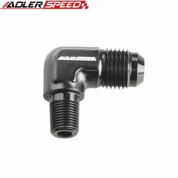 6AN AN-6 до 3/8 "NPT 45-градусный/90-градусный переходник с наружной резьбой алюминиевый синий