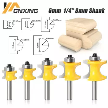 Набор фрез Bullnose WKER 6 мм/6,35 мм/8 мм для деревообработки