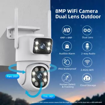 6MP 1296p ICsee APP Dual Lens Беспроводная PTZ Wi-Fi IP Купольная камера Полноцветный AI Обнаружение гуманоидов Безопасность CCTV Радионяня