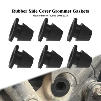 6 шт. мотоциклетная резиновая боковая крышка, черная накладка для Harley Touring Road Glide Electra Street Glide Road King 1996-Up прокладка
