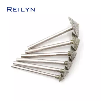 6 шт./компл. 6/8/10/12/14/16 мм игла для зонта, алмазные шлифовальные заусенцы, шлифовальные насадки, гальваническая головка, нефритовый камень, янтарный инструмент для резьбы