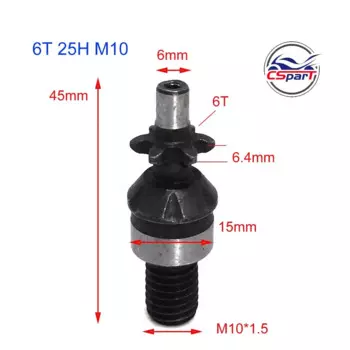 6T 7T 8T 9T 25H T8F M8 M10 Цепная коробка передач сцепления Передняя звездочка для 2-тактного двигателя 47cc 49cc Карманный велосипед Mini Moto ATV Quad