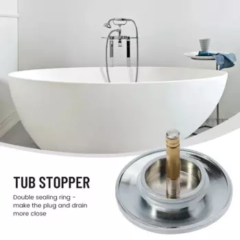 70mm Bathtub Plug Drain Stopper Bath Pop Up Waste Kitchen Bathroom Plug Adjustable Replacement Tub Drain Strainer Accessories