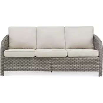 73,6 ''для дивана на открытом воздухе диван для внутреннего дворика с водонепроницаемым чехлом для мебели, плетеный диван в форме бочонка, уличная мебель из ротанга