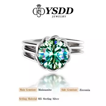 # 73 YSDD ювелирные изделия из серебра 925 пробы, сертифицированные оригинальные роскошные женские кольца с муассанитом 3-5 карат, обручальное кольцо с большим бриллиантом и сертификатом