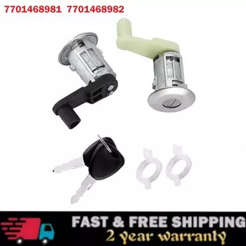 7701468981 7701468982 левый и правый Автомобильный Дверной замок цилиндр с 2 ключами для Renault Megane Scenic Clio Master