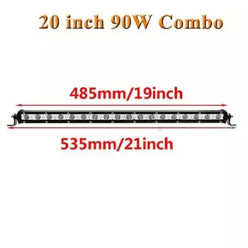 7 "13" 20" 25 "32" 38 дюймов Тонкая светодиодная панель 90 Вт 120 Вт 180 Вт Прожектор для бездорожья Противотуманная фара для Jeep SUV 4X4 ATV UTV 12 В 24 В