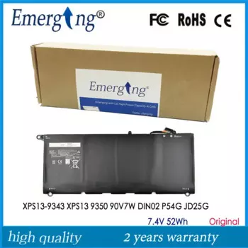 7,4 в 52 Втч Новый аккумулятор для ноутбука JD25G для DELL XPS 3 (9343) (9350) 90V7W JHXPY 5K9CP JD25G