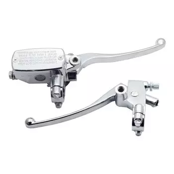 7/8 "22 мм передний мотоциклетный гидравлический тормозной насос, главный цилиндр, серебристый, левый и правый дисковый тормозной рычаг, универсальный с переключателем тормоза M10