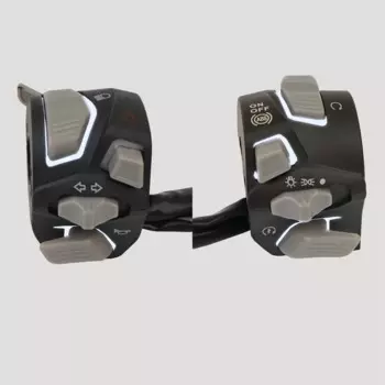 7/8 ''22 мм универсальный переключатель на руле мотоцикла, сигнальная лампа для фар, вспышка, сигнальный звуковой сигнал, кнопка запуска со светодиодом