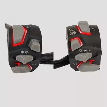 7/8 ''22 мм универсальный переключатель на руле мотоцикла, сигнальная лампа для фар, вспышка, сигнальный звуковой сигнал, кнопка запуска со светодиодом