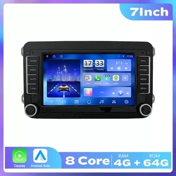 7/8/9 дюймов 2Din Android восьмиядерный автомобильный радиоприемник стерео для VW Polo Golf Passat Skoda автомобильный мультимедийный DVD-плеер GPS RDS DSP Carplay