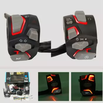 7/8 "переключатель мотоцикла, кнопка звукового сигнала, противотуманная фара, контроллер ручки со светодиодной подсветкой для Honda Click R150 Nmax PCX ADV