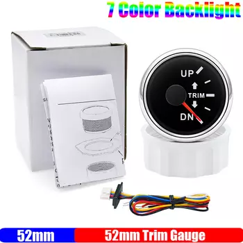 7-цветный световой датчик обрезки лодки для внутреннего подвесного двигателя 52 мм, морской индикатор наклона обрезки для автомобильного счетчика 12 В 24 В, изготовленный на заказ