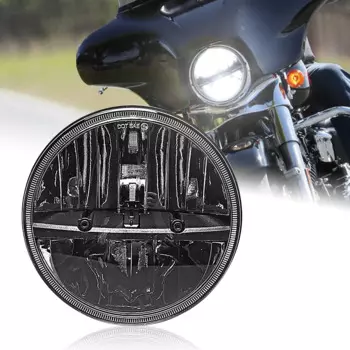 7-дюймовая мотоциклетная светодиодная фара черного цвета для Harley Electra Glide Softail Fat Boy Touring Kawasaki Vulcan VN 500 750 800 900 1600