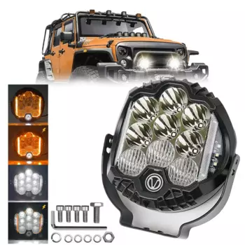 7-дюймовая внедорожная светодиодная фара DRL Hi/Lo Beam 60W 5000LM для Wrangler Jeep JY JK JL Toyota Niva 7'' 9LEDS прожектор