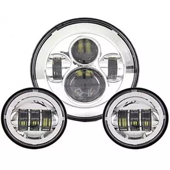 7-дюймовые фонари дневные ходовые огни, белые противотуманные фары, переходное кольцо для Harley Touring Electra Glide Road King Street Glide