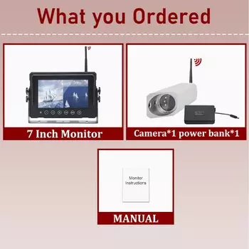 7-дюймовый автомобильный монитор, цифровой беспроводной экран, магнитная передняя резервная камера заднего вида для вилочного погрузчика с батареей 9600 мА