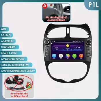 7-дюймовый автомобильный радиоприемник Android для Peugeot 206 206SW 206CC, автомобильный стереоэкран, мультимедийный плеер, головное устройство Carplay Audio 2DIN 2000-2008