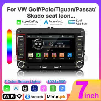 7-дюймовый автомобильный радиоприемник CarPlay Android Auto для Volkswagen VW Passat B6 B7 CC Tiguan Touran GOLF POLO CarPlay