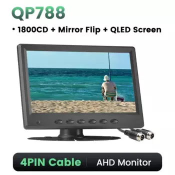 7-дюймовый квантовый точечный QLED-дисплей AHD-монитор для грузовика, парковки автомобиля, рыбалки, 2 канала, 1080P, IPS, ультратонкий экран