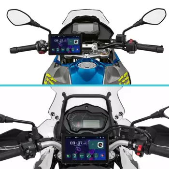 7-дюймовый уличный мотоциклетный GPS навигатор 1000nit экран IP67 Водонепроницаемый двойной Bluetooth мотоцикл CarPlay Android Авто 2024 Новинка