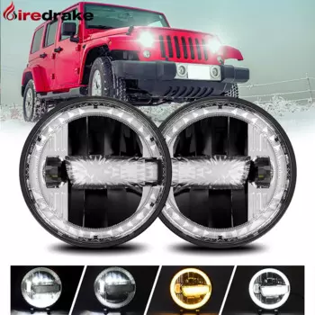 7-дюймовая фара Wrangler Jeep Round Diamond Halo Фара высокой мощности 300 Вт 300000 Фара LM для JK Harley Hummer 6000K 30V