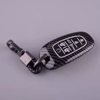 7 кнопочный пульт дистанционного управления брелок для ключей чехол подходит для Hyundai Santa Fe Palisade Tucson 2023 стиль зернистой поверхности из углеродного волокна